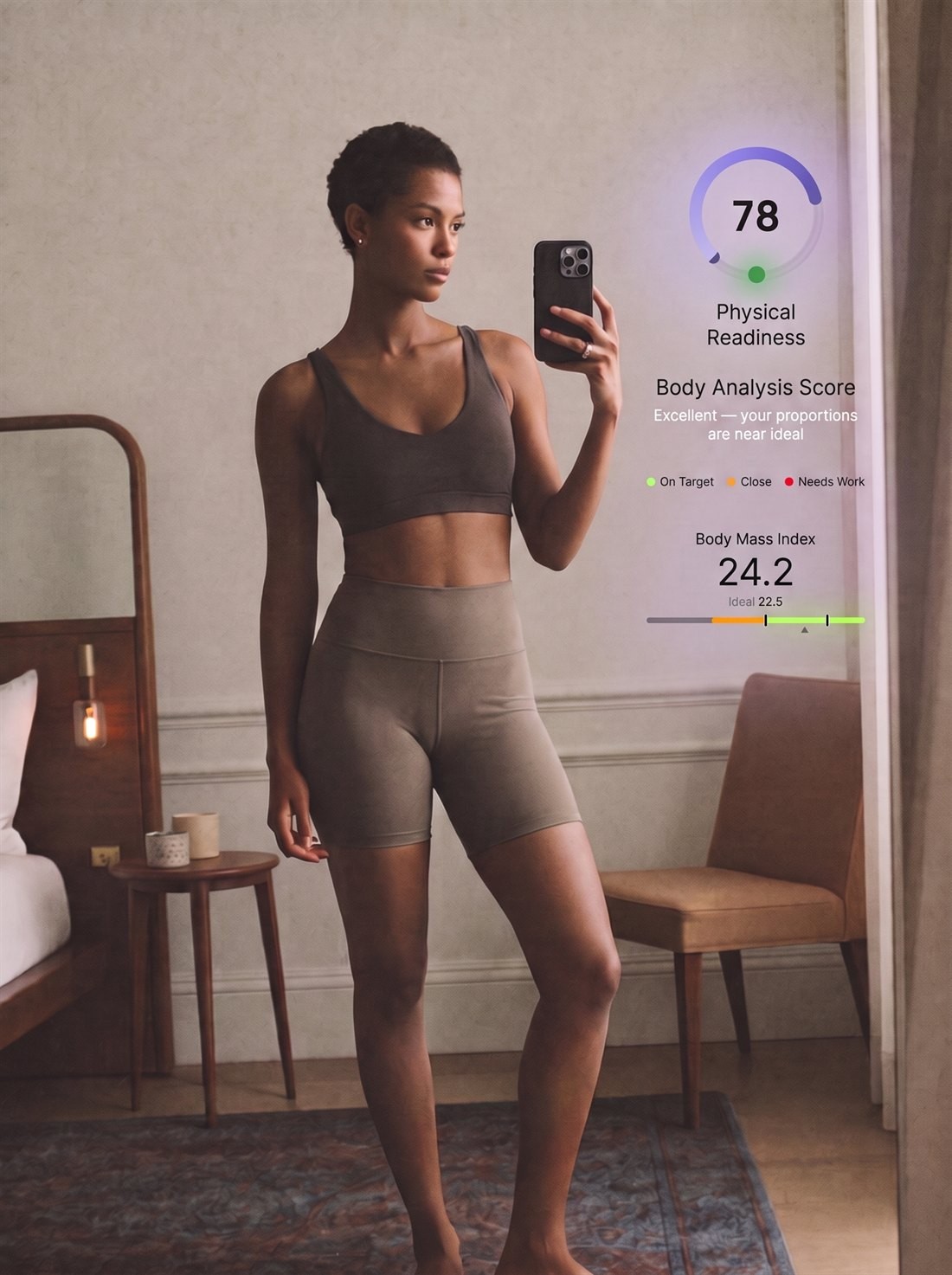 Physical readiness ring at 78, from HRV and resting heart rate against your baseline